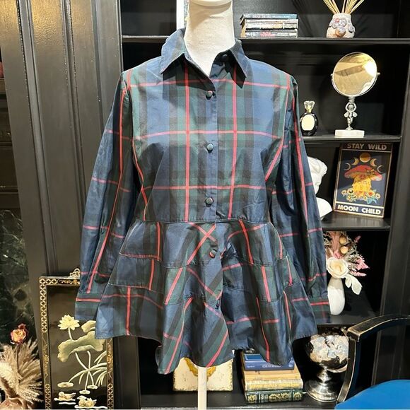 Tuckernuck Pomander Place Fraser Plaid Ashlen Blouse Size XS - Picture 1 of 14